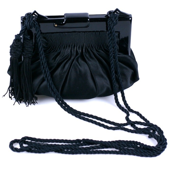 Bakelite and Crystal Deco Satin Bag