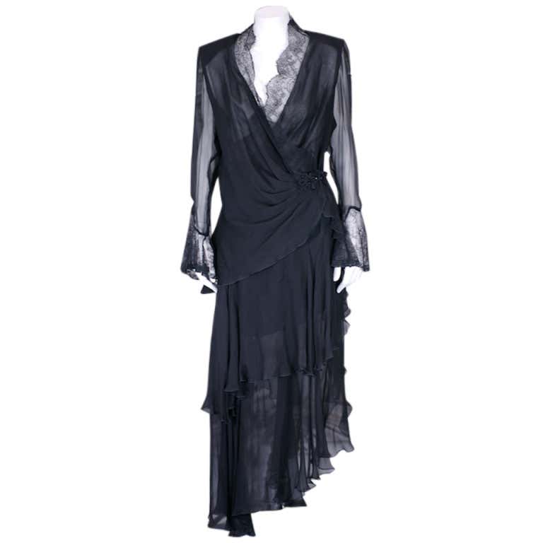 Ungaro Chiffon and Lace Ensemble For Sale at 1stDibs