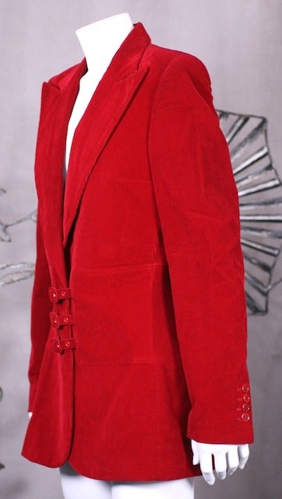 red corduroy vest