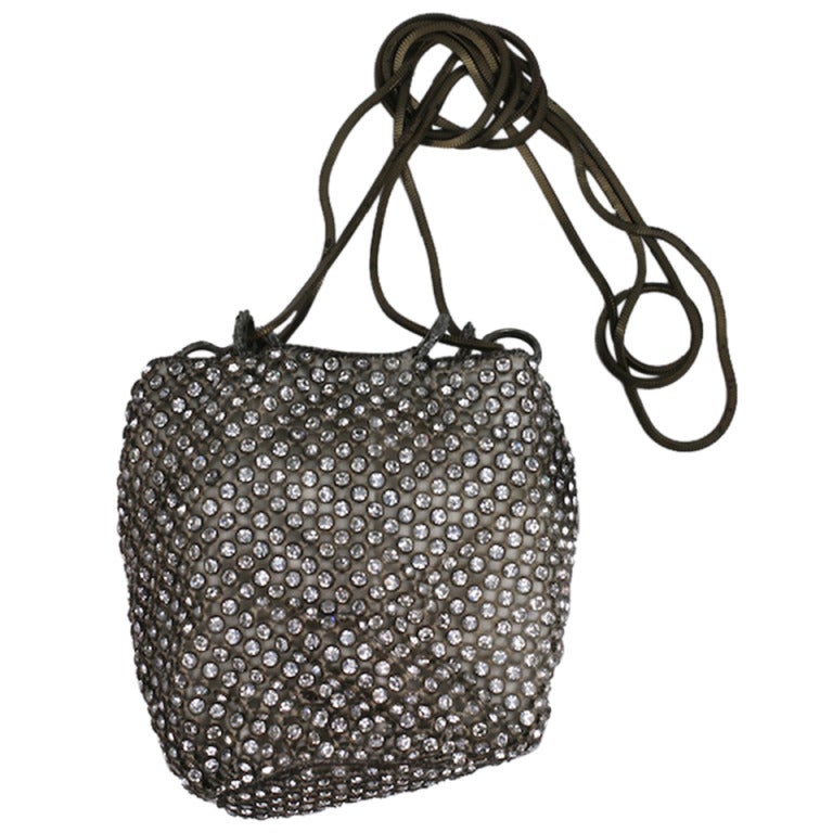 French Diamonte Drawstring Pouch