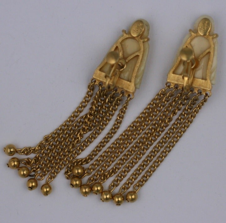 Pauline Trigere Buddha Earrings In Excellent Condition In New York, NY