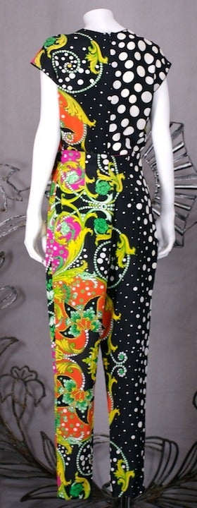 Versace Graphic Draped Sarong Pant Ensemble For Sale 1