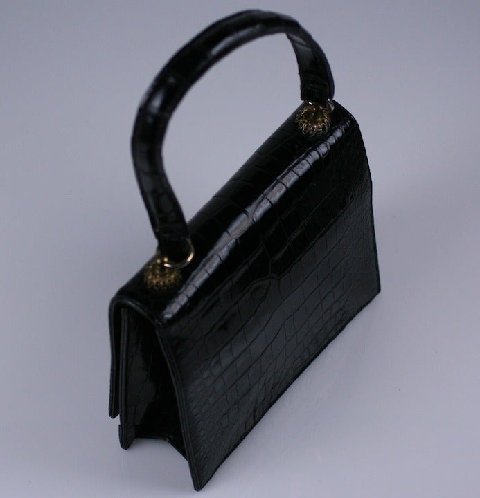 Black Alligator Evening Bag For Sale