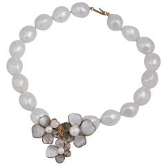 Chanel Maison Gripoix Poured Glass Flower Necklace 9