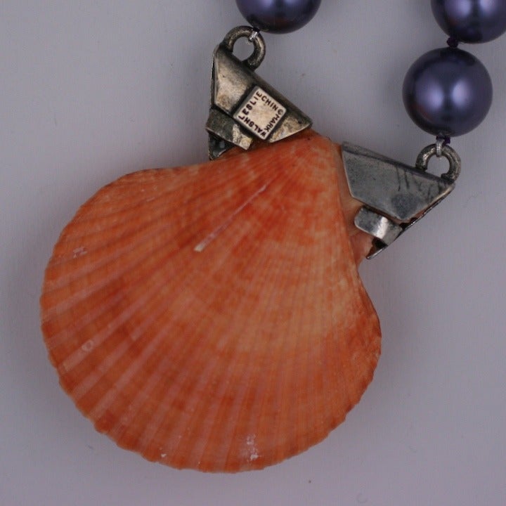 Industrial Scallop Shell Necklace, MWLC For Sale 1
