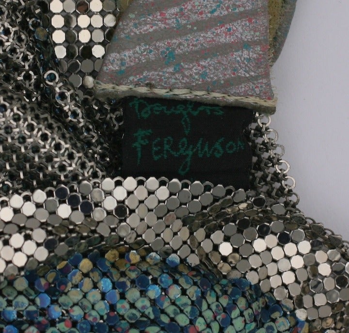 Bufanda de malla pintada a mano Douglas Ferguson Negro en venta