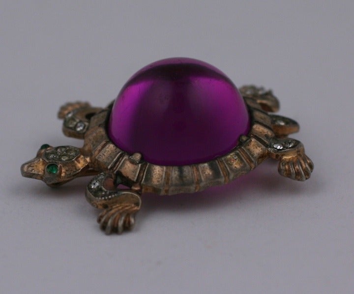 Trifari Rare Purple Jelly Belly Turtle Brooch