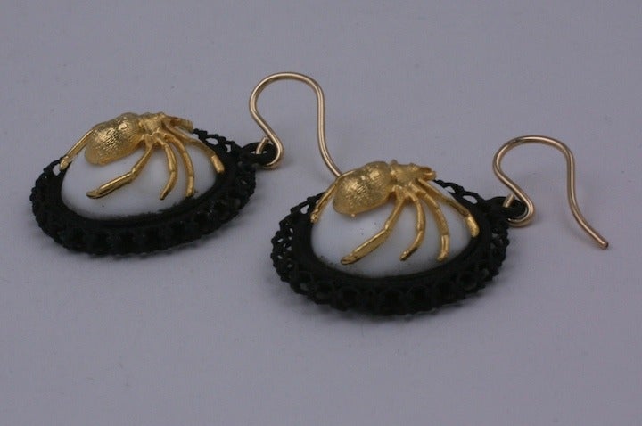 Contemporary Gilt Spider Earrings, MWLC