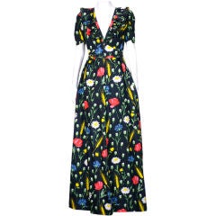 Vintage Yves Saint Laurent Floral Cotton Day Dress