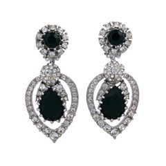 Ciner Diamonte and Jet Earrings