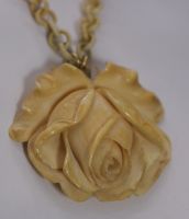 Victorian Ivory Rose Necklace at 