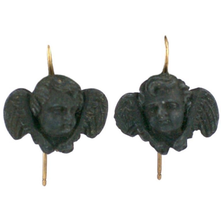 Victorian Lava Cherub Earrings