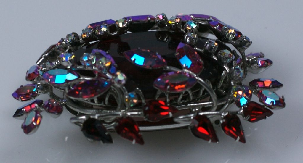Amazing Czech Large Ruby Brooch For Sale 1