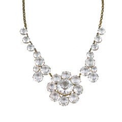 Antique Dramatic Sparkling Crystal 1920s Necklace