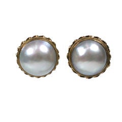Retro Mabe Pearl Earrings