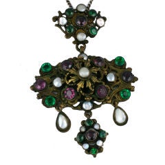 Hungarian Paste and Pearl Pendant 19th C.