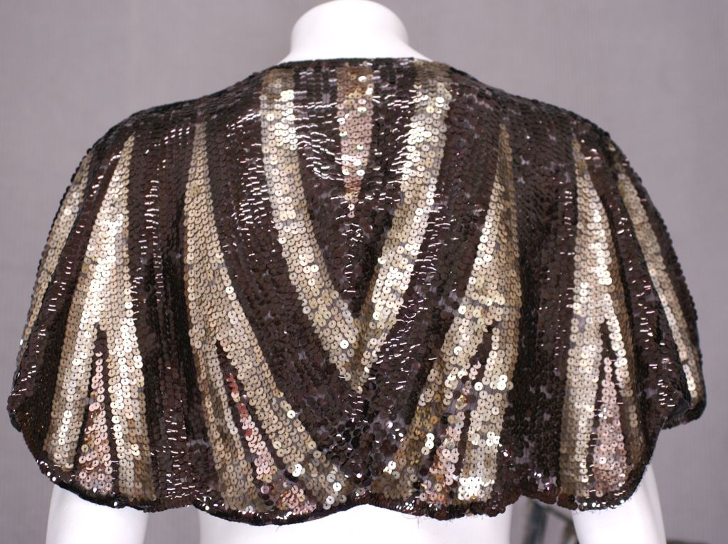 Black 1930s Sequin Capelet, France