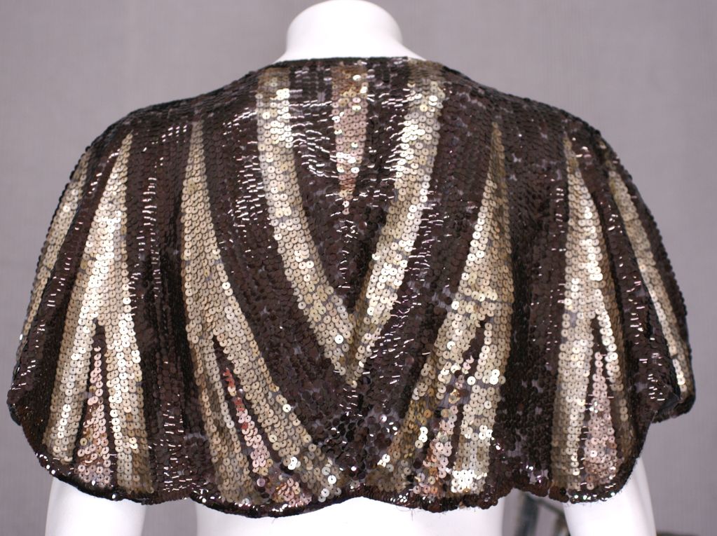 Black 1930s Sequin Capelet, France