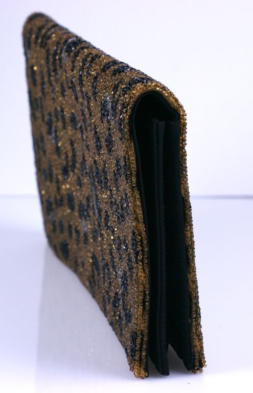 Women's Magid Leopard Beaded Clutch