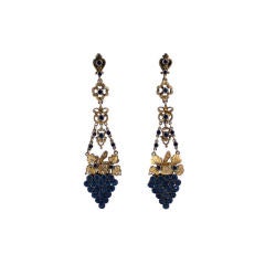 Hungarian Paste Grape Cluster Earrings 10