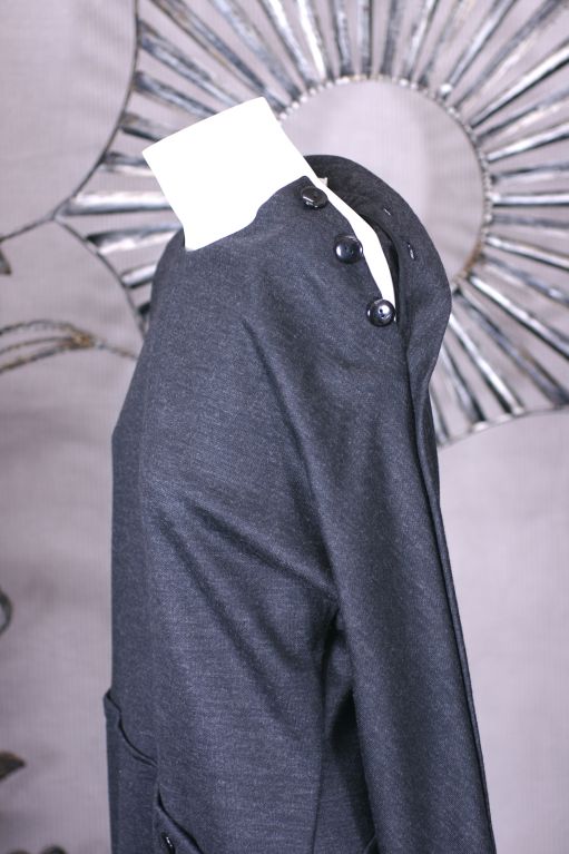 Gray Geoffrey Beene Wool Jersey Spiral Seam Dress For Sale