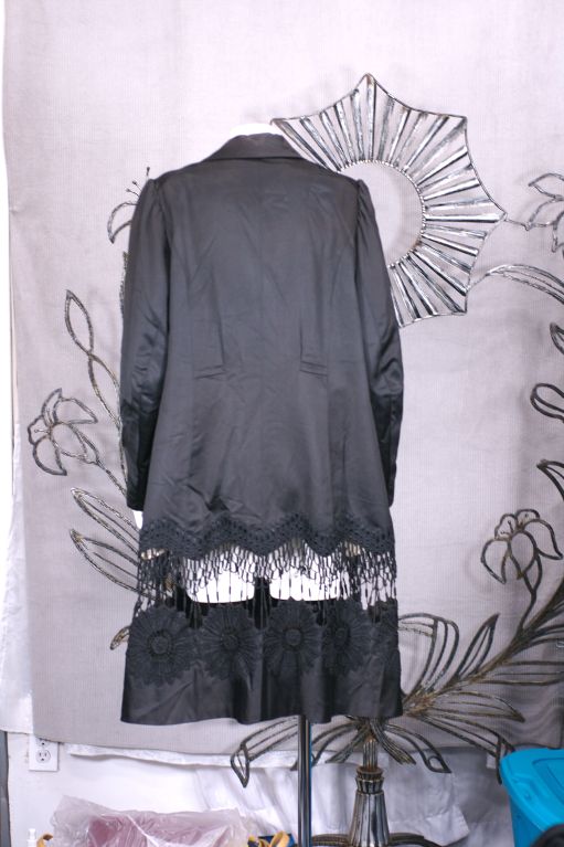 Black Unusual Edwardian Coat For Sale