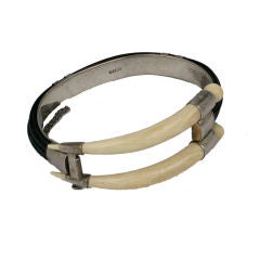 Retro Ivory Tusk and Elephant Hair Bracelet