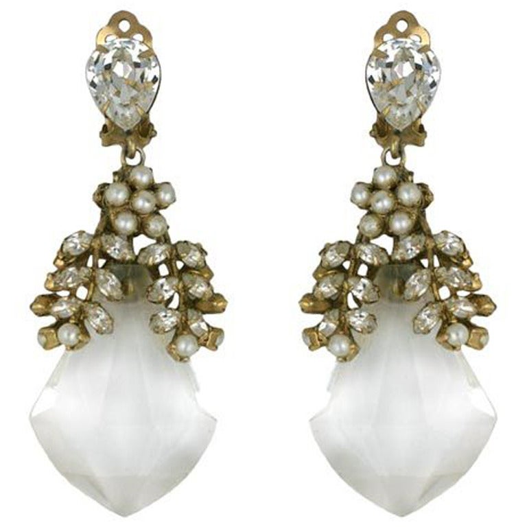 Schreiner Chandelier Crystal Earrings For Sale