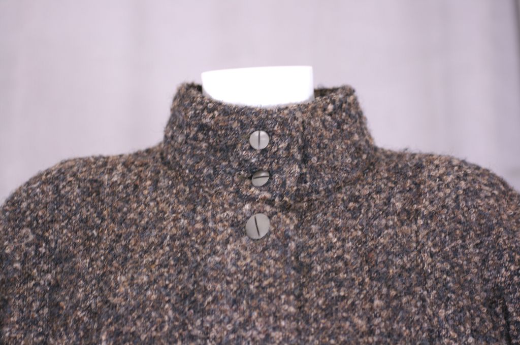 Gray Geoffrey Beene Boucle Coat For Sale