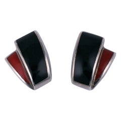 Art Moderne Enamel Earclips