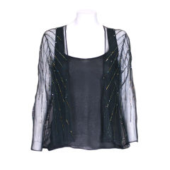 Halston Chiffon Tank and Beaded Jacket 9