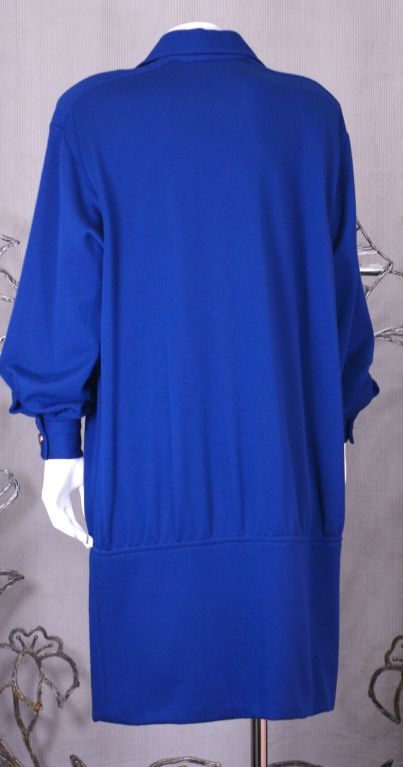 Blue YSL Jersey Tunic Dress For Sale