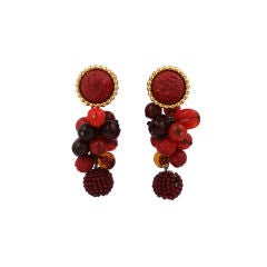 Isabel Canovas Gripoix Poured Glass Fruit Earrings