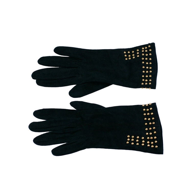 Bottega Veneta Studded Suede Gloves For Sale