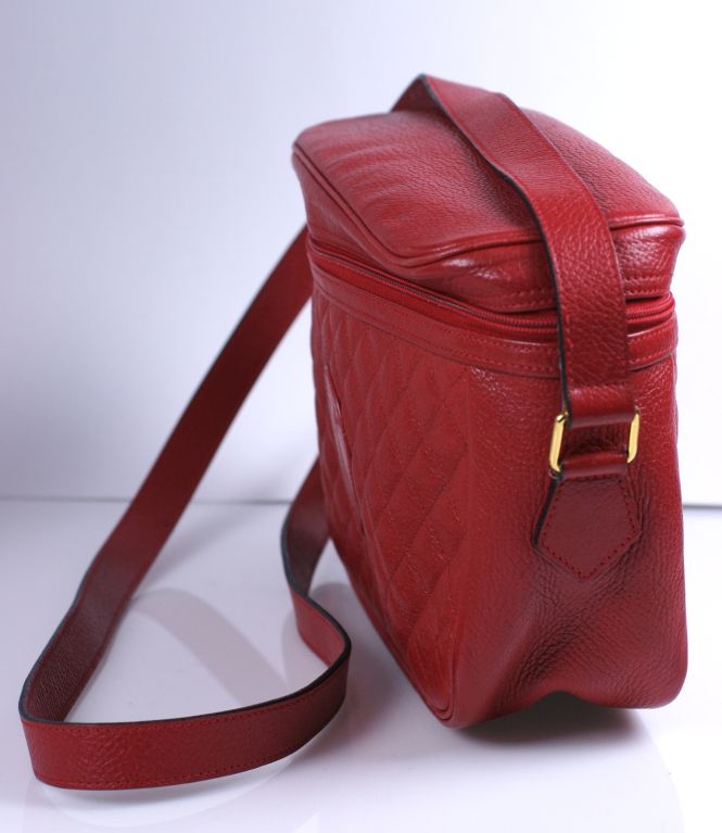 YSL Red Leather Camera Bag