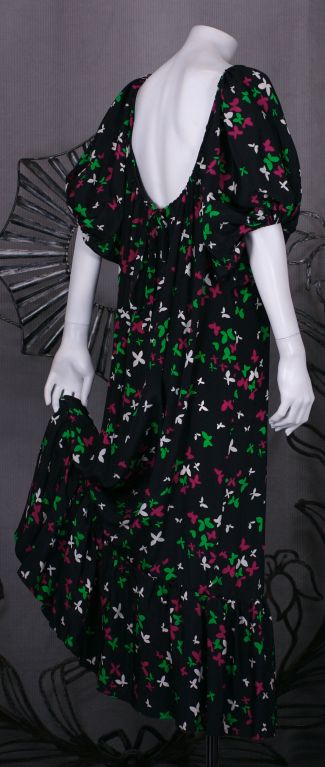 Black Yves Saint Laurent Silk Gypsy Dress