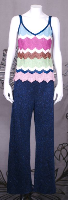 Robe en lurex Missoni  Tailleur pantalon en tricot Excellent état - En vente à New York, NY
