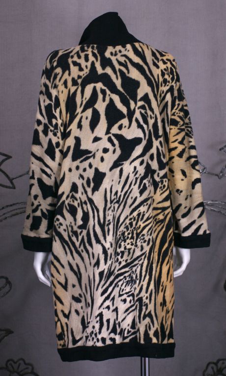 Black Leonard Jersey Tiger Print Tunic