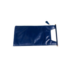 Unusual Navy Calf Clutch with Handle, 1950s