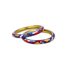 Deco Hand Painted Porcelain Bangles