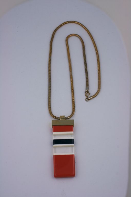 Women's Lanvin Striped Resin Pendant For Sale