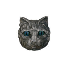 Unusual Creepy Cute Cat Brooch, 19th Century