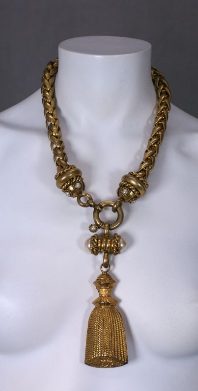 French Tassel Necklace In Excellent Condition For Sale In New York, NY