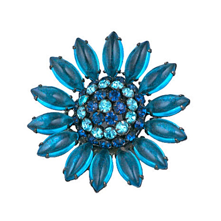 Schreiner  Blue Flower Brooch