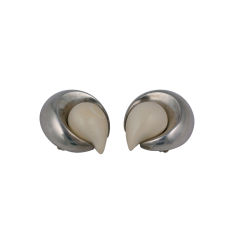 Patricia Von Musulin Sterling and Ivory Earrings