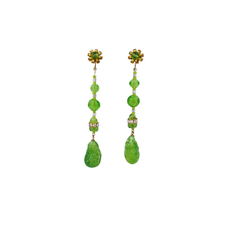Miriam Haskell Uranium Glass Danglers