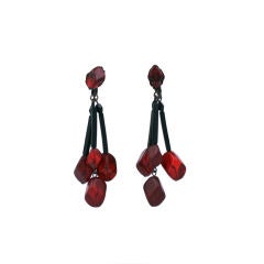 Miriam Haskell Ruby andJet  Earrings