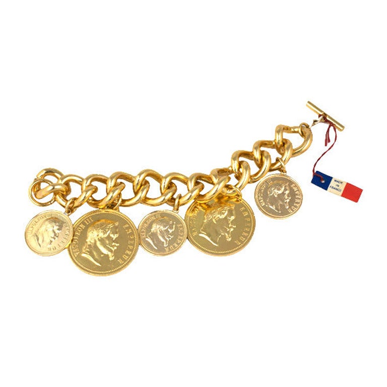 French Coin Charm Bracelet For At 1stdibs French Coin Charm Bracelet For