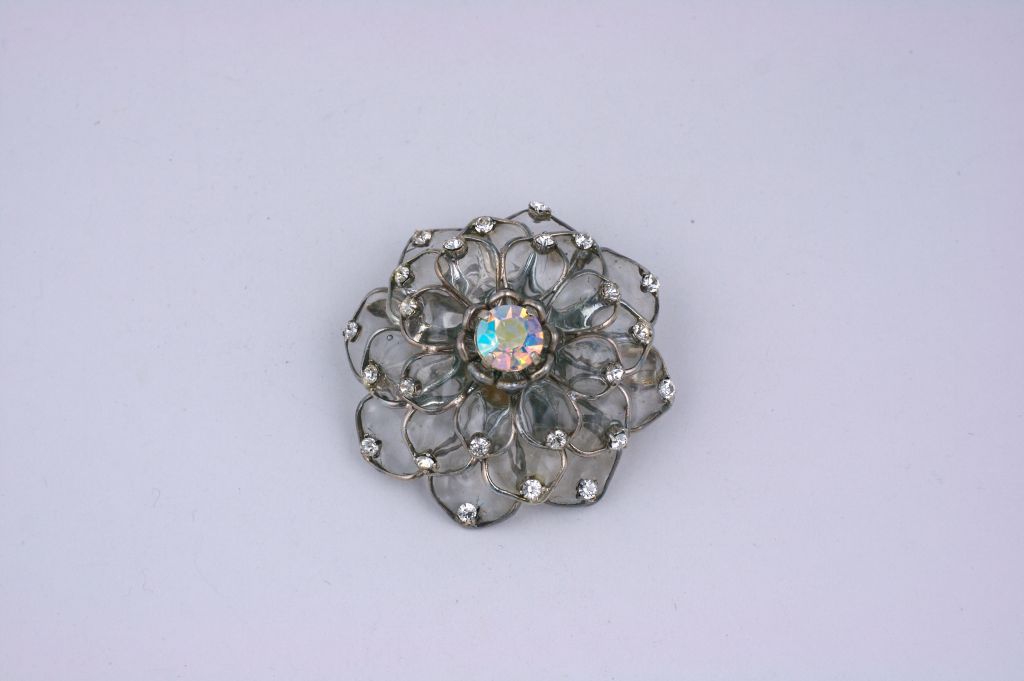 Pave Crystal Zinnia Brooch, Mark Walsh Leslie Chin For Sale 2