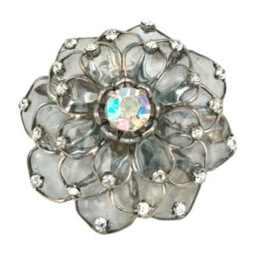 Pave Crystal Zinnia Brooch, Mark Walsh Leslie Chin For Sale